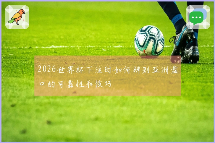 2026世界杯下注时如何辨别亚洲盘口的可靠性和技巧
